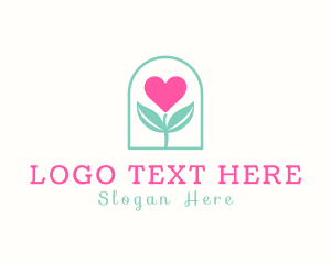 Vegan - Dainty Heart Leaves Plant logo design