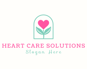 Dainty Heart Leaves Plant logo design