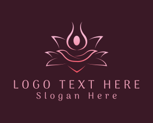 Lotus - Pink Flower Wellness logo design