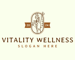 Floral Hand Wellness logo design