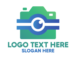 Vlogger - Modern Teal Camera logo design