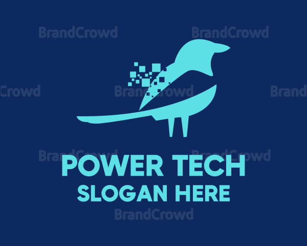 Blue Pixel Bird Logo