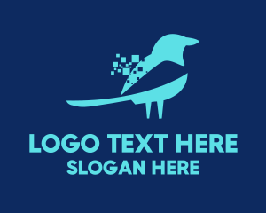 Blue Pixel Bird Logo