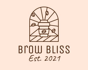 Brown Coffee Line Art logo design