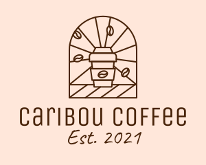 Brown Coffee Line Art logo design