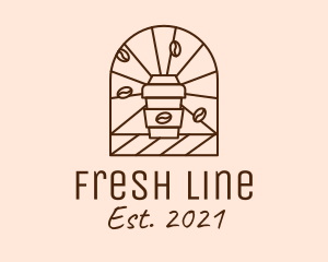 Brown Coffee Line Art logo design