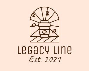 Brown Coffee Line Art logo design