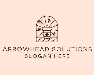 Brown Coffee Line Art logo design