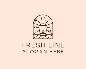 Brown Coffee Line Art logo design