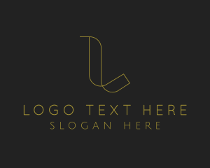 Style - Gold Styling Letter L logo design