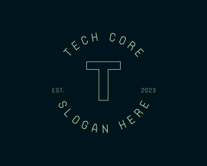 Neon Tech Startup Business logo design