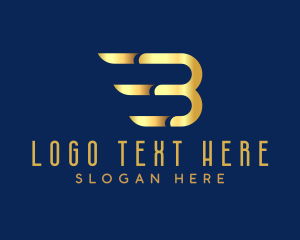 Shiny - Elegant Wing Letter B logo design