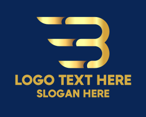 Exchange - Gold Wing Letter B logo design