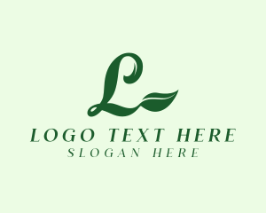 Organic - Natural Leaf Letter L logo design