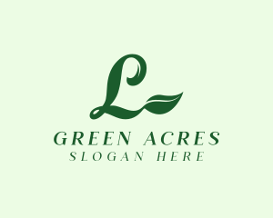 Agriculturist - Natural Leaf Letter L logo design