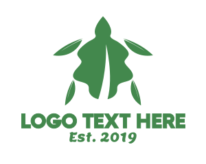 Tortoise - Green Leaf Tortoise logo design