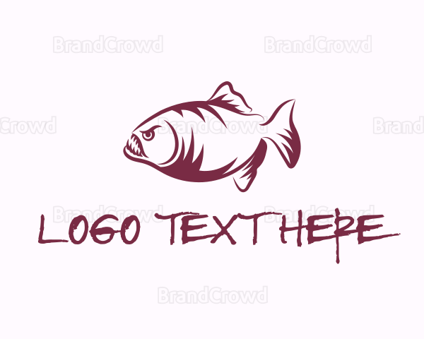 Wild Piranha Fish Logo