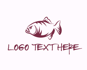 Wild Piranha Fish Logo