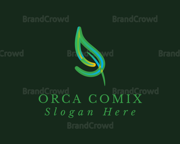 Green Mosaic Leaf Logo