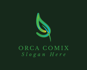 Green Mosaic Leaf Logo