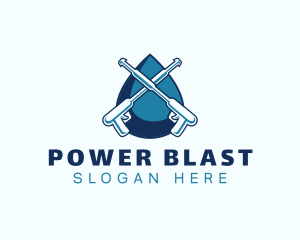 Power Wash Droplet Cleaning logo design