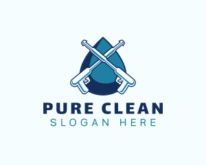 Power Wash Droplet Cleaning logo design