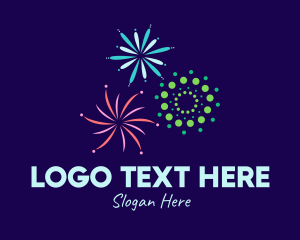 Multicolor - New Year Fireworks logo design