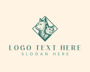 Dog Cat Pet Veterinary logo design