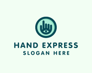 Sign Language - Hand Eye Point Click logo design