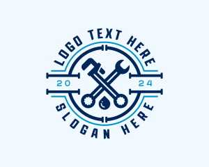 Handyman - Pipe Wrench Plumbing logo design