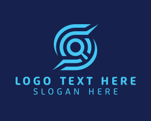 Magnifying Glass - Tech Search Letter S logo design