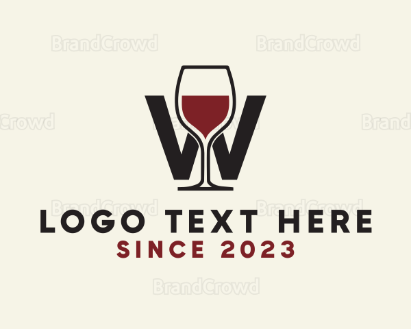 Wine Letter W Logo
