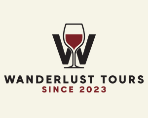 Wine Letter W logo design