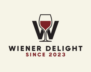 Wine Letter W logo design