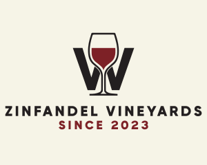 Zinfandel - Wine Letter W logo design