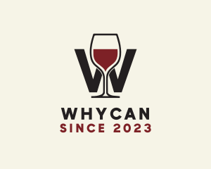 Wine Tasting - Wine Letter W logo design