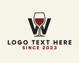 Champagne - Wine Letter W logo design