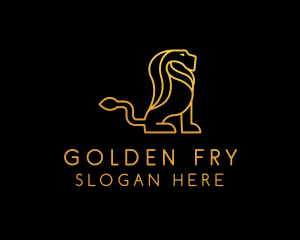 Golden Wild Lion logo design