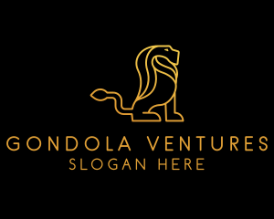 Golden Wild Lion logo design