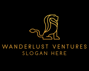 Golden Wild Lion logo design