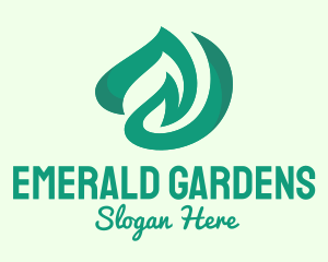 Green Organic Leaf logo design