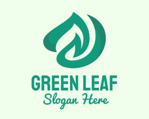 Green Organic Leaf logo design