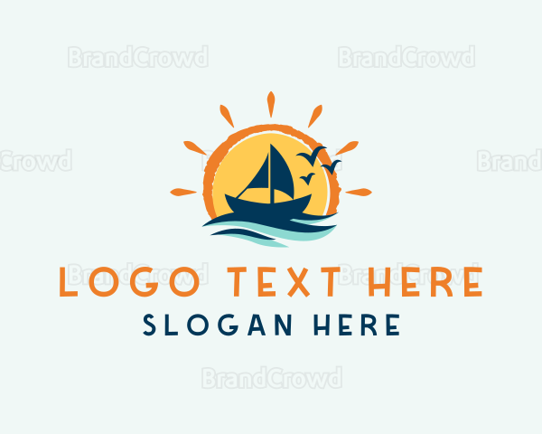 Ocean Sunrise Boat Logo