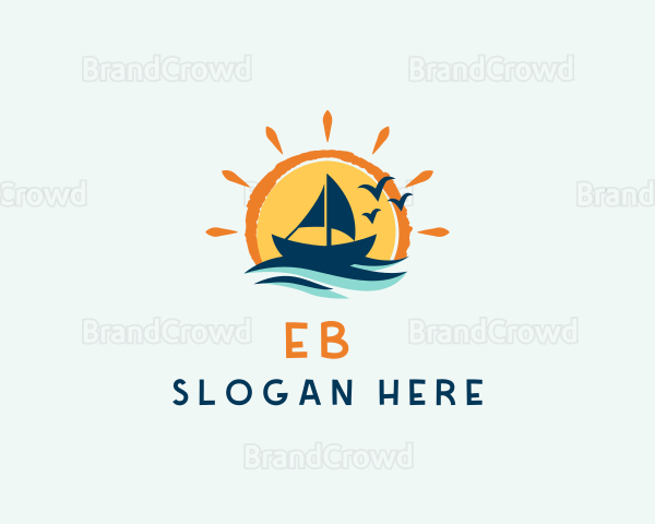 Ocean Sunrise Boat Logo