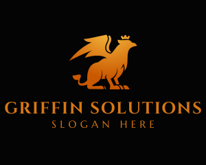 Griffin - Golden Crown Griffin logo design