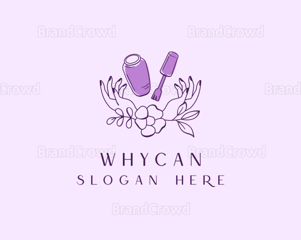 Floral Manicure Nail Salon Logo