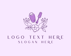 Hand Massage - Floral Manicure Nail Salon logo design