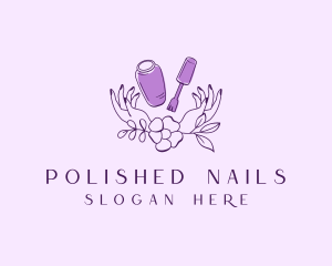 Floral Manicure Nail Salon logo design