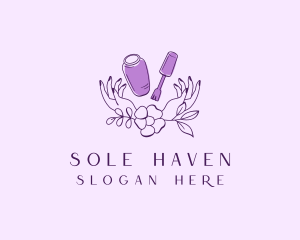 Pedicure - Floral Manicure Nail Salon logo design