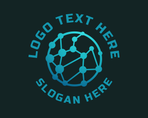 Virtual - Gradient Tech Circle logo design
